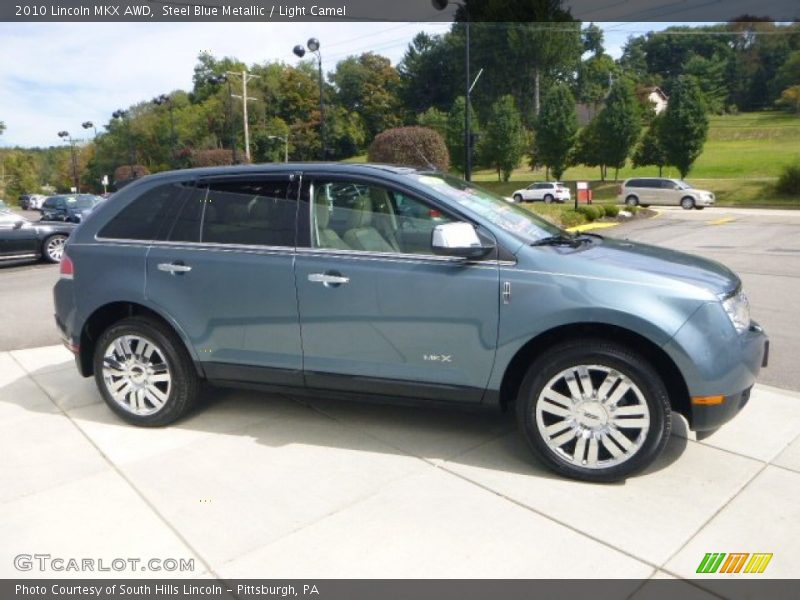 Steel Blue Metallic / Light Camel 2010 Lincoln MKX AWD