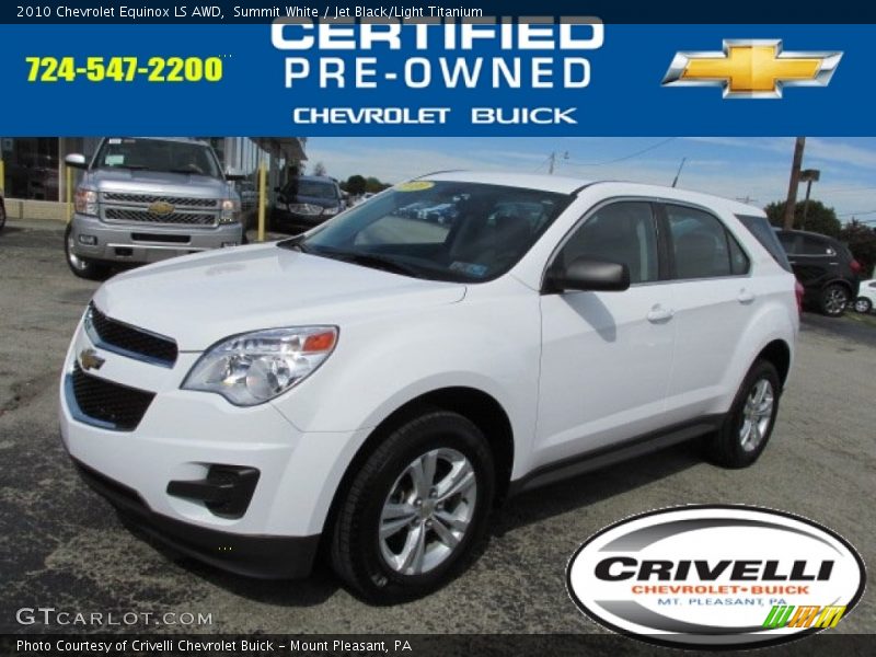 Summit White / Jet Black/Light Titanium 2010 Chevrolet Equinox LS AWD