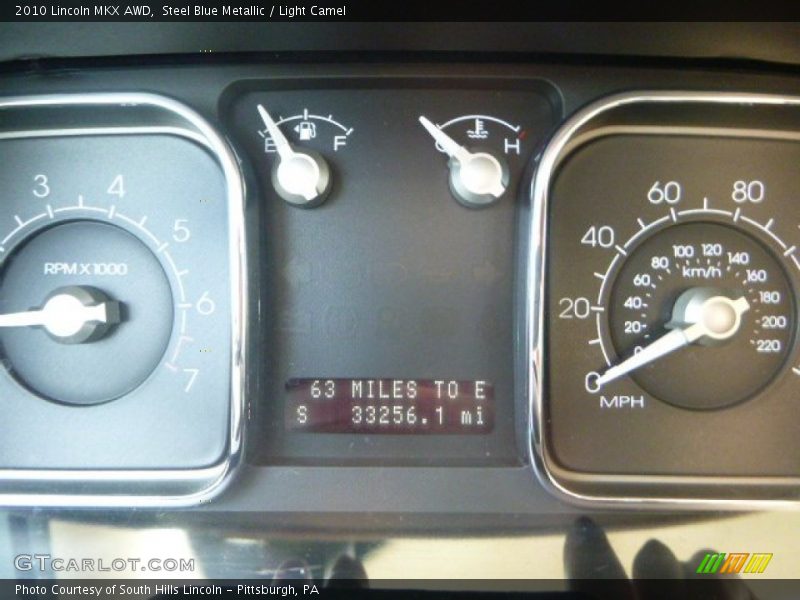 Steel Blue Metallic / Light Camel 2010 Lincoln MKX AWD