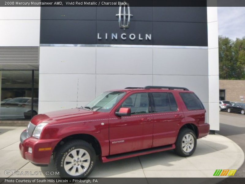 Vivid Red Metallic / Charcoal Black 2008 Mercury Mountaineer AWD