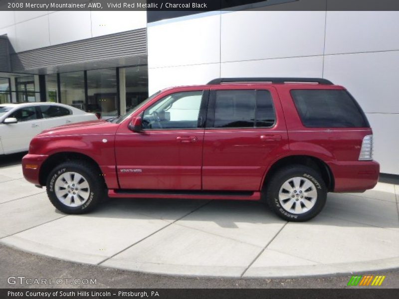 Vivid Red Metallic / Charcoal Black 2008 Mercury Mountaineer AWD