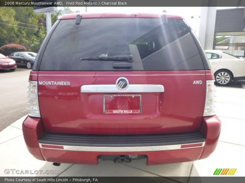 Vivid Red Metallic / Charcoal Black 2008 Mercury Mountaineer AWD