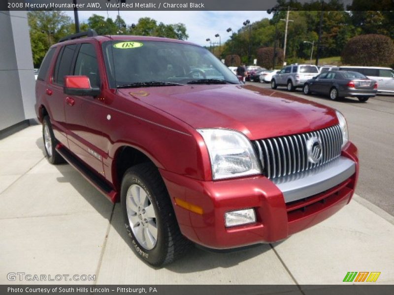 Vivid Red Metallic / Charcoal Black 2008 Mercury Mountaineer AWD