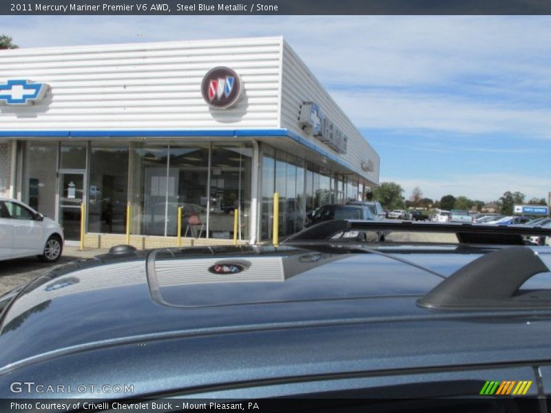 Steel Blue Metallic / Stone 2011 Mercury Mariner Premier V6 AWD