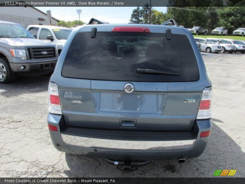 Steel Blue Metallic / Stone 2011 Mercury Mariner Premier V6 AWD