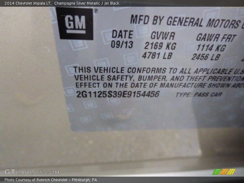 Champagne Silver Metallic / Jet Black 2014 Chevrolet Impala LT