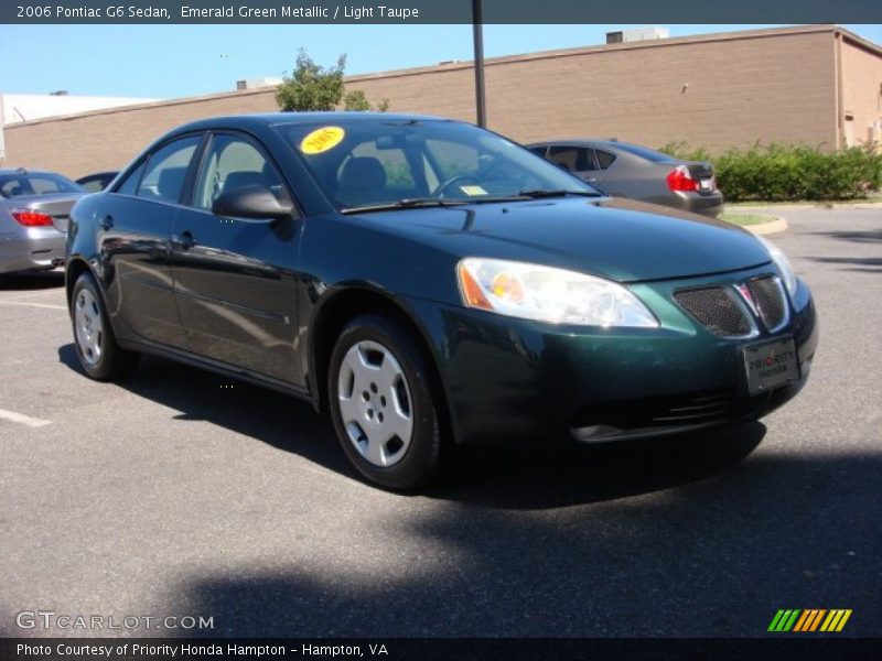 Emerald Green Metallic / Light Taupe 2006 Pontiac G6 Sedan