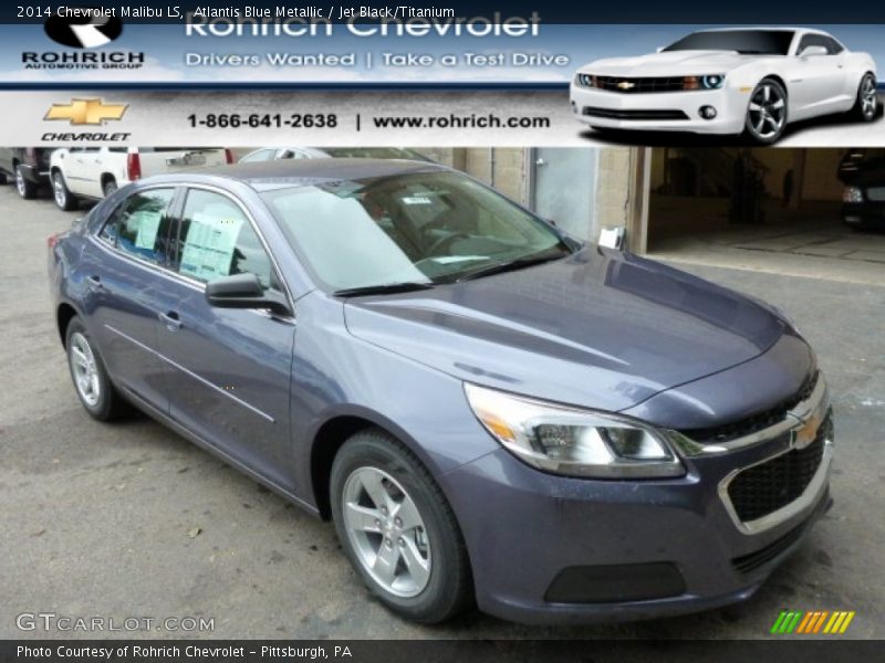 Atlantis Blue Metallic / Jet Black/Titanium 2014 Chevrolet Malibu LS