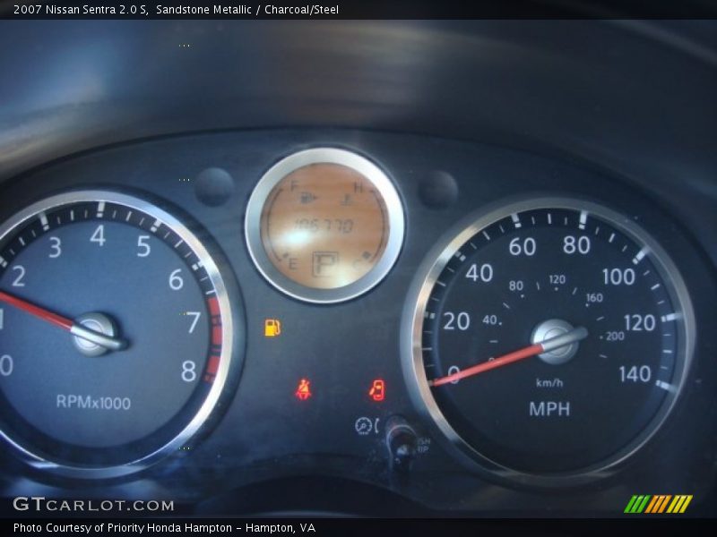 Sandstone Metallic / Charcoal/Steel 2007 Nissan Sentra 2.0 S