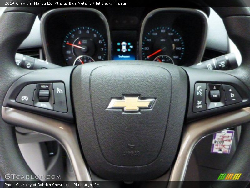 Atlantis Blue Metallic / Jet Black/Titanium 2014 Chevrolet Malibu LS