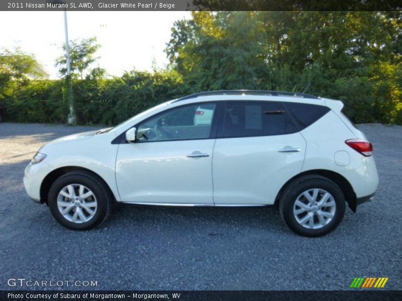 Glacier White Pearl / Beige 2011 Nissan Murano SL AWD