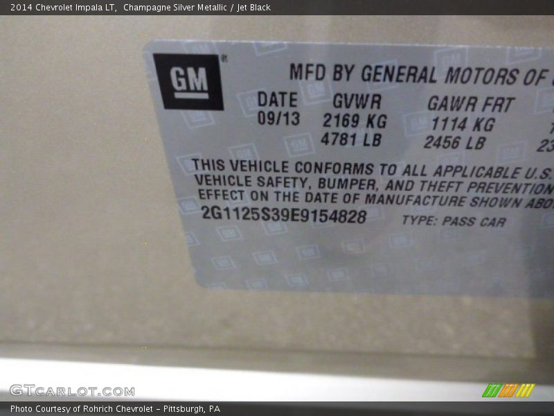 Champagne Silver Metallic / Jet Black 2014 Chevrolet Impala LT