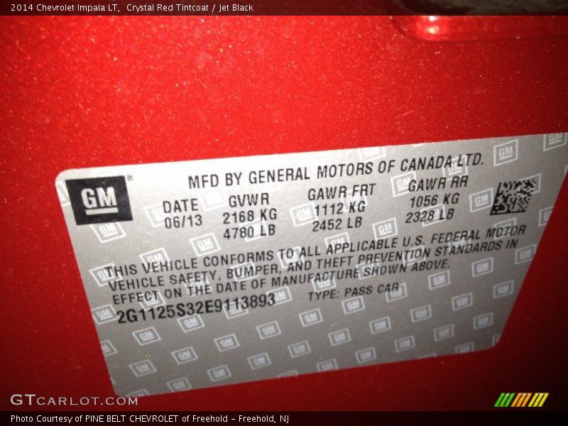 Crystal Red Tintcoat / Jet Black 2014 Chevrolet Impala LT