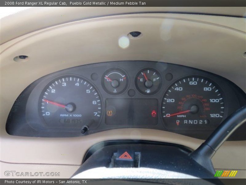Pueblo Gold Metallic / Medium Pebble Tan 2008 Ford Ranger XL Regular Cab