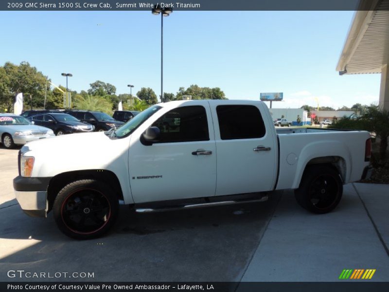 Summit White / Dark Titanium 2009 GMC Sierra 1500 SL Crew Cab