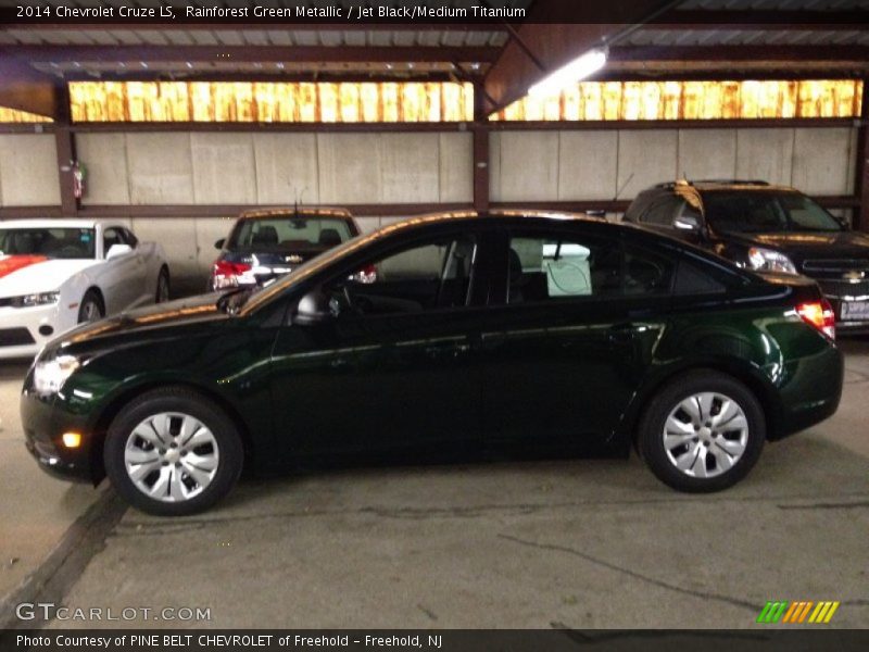 Rainforest Green Metallic / Jet Black/Medium Titanium 2014 Chevrolet Cruze LS