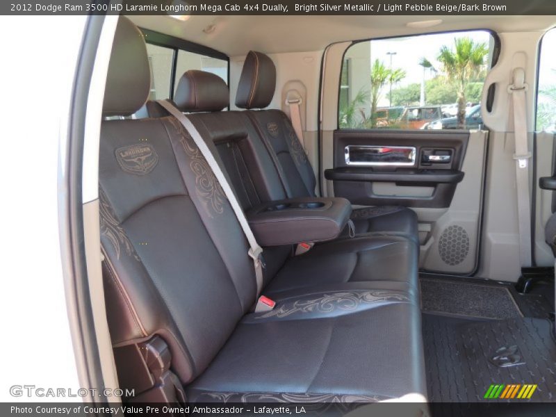 Bright Silver Metallic / Light Pebble Beige/Bark Brown 2012 Dodge Ram 3500 HD Laramie Longhorn Mega Cab 4x4 Dually