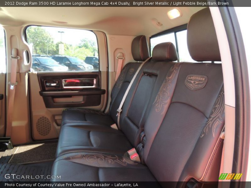 Bright Silver Metallic / Light Pebble Beige/Bark Brown 2012 Dodge Ram 3500 HD Laramie Longhorn Mega Cab 4x4 Dually