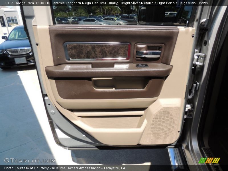 Bright Silver Metallic / Light Pebble Beige/Bark Brown 2012 Dodge Ram 3500 HD Laramie Longhorn Mega Cab 4x4 Dually