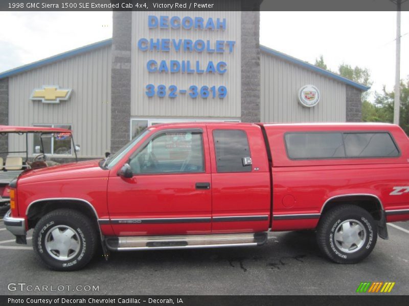 Victory Red / Pewter 1998 GMC Sierra 1500 SLE Extended Cab 4x4