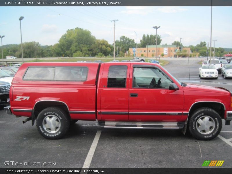 Victory Red / Pewter 1998 GMC Sierra 1500 SLE Extended Cab 4x4