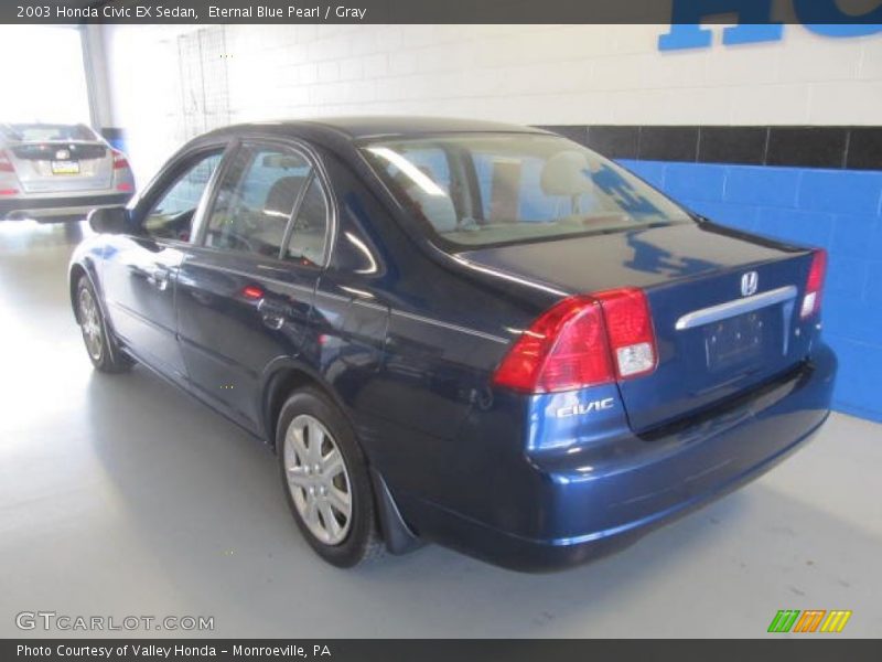 Eternal Blue Pearl / Gray 2003 Honda Civic EX Sedan