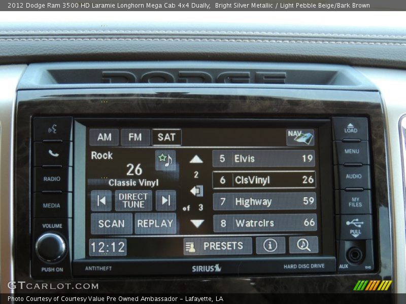 Bright Silver Metallic / Light Pebble Beige/Bark Brown 2012 Dodge Ram 3500 HD Laramie Longhorn Mega Cab 4x4 Dually