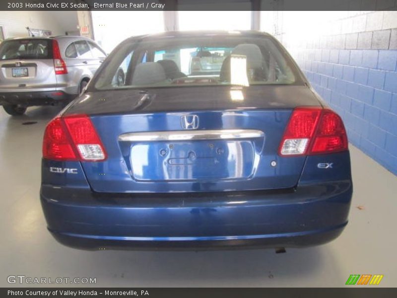 Eternal Blue Pearl / Gray 2003 Honda Civic EX Sedan
