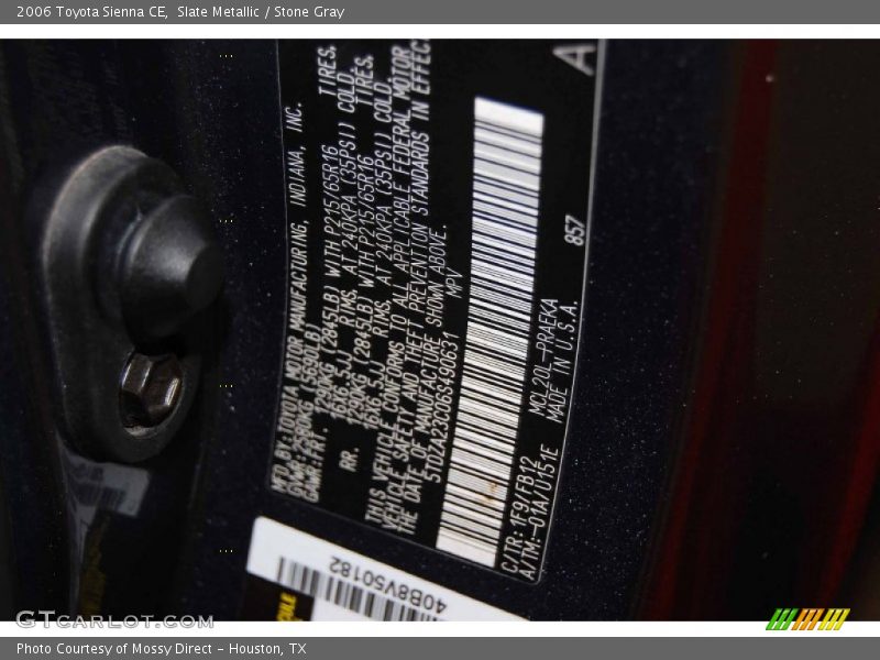 Slate Metallic / Stone Gray 2006 Toyota Sienna CE