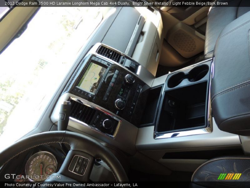 Bright Silver Metallic / Light Pebble Beige/Bark Brown 2012 Dodge Ram 3500 HD Laramie Longhorn Mega Cab 4x4 Dually