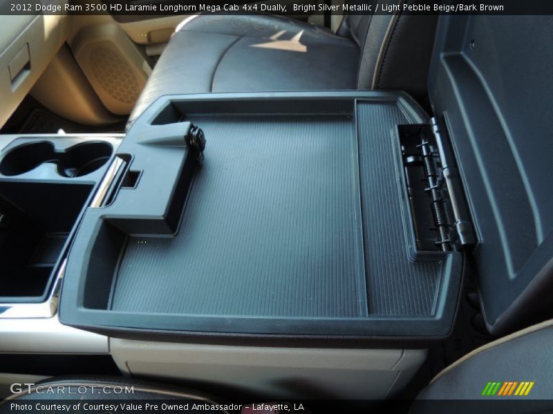 Bright Silver Metallic / Light Pebble Beige/Bark Brown 2012 Dodge Ram 3500 HD Laramie Longhorn Mega Cab 4x4 Dually