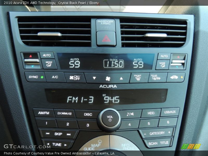 Crystal Black Pearl / Ebony 2010 Acura ZDX AWD Technology