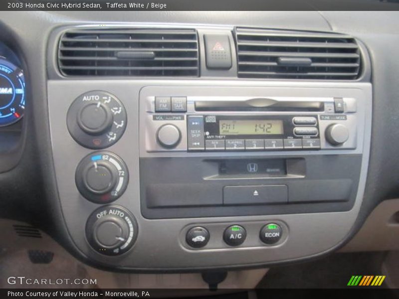 Taffeta White / Beige 2003 Honda Civic Hybrid Sedan