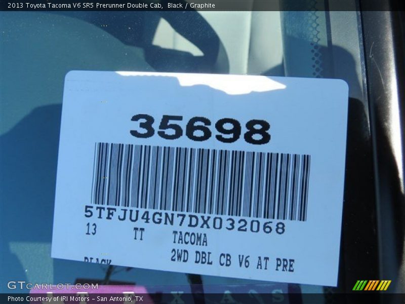 Black / Graphite 2013 Toyota Tacoma V6 SR5 Prerunner Double Cab