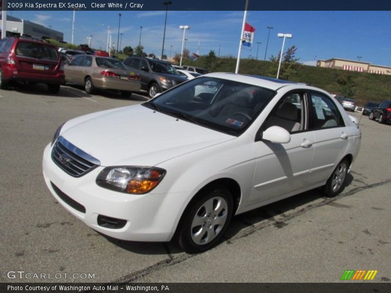 Clear White / Gray 2009 Kia Spectra EX Sedan