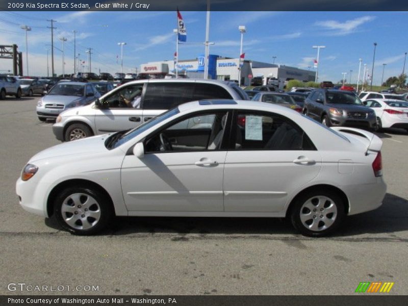 Clear White / Gray 2009 Kia Spectra EX Sedan