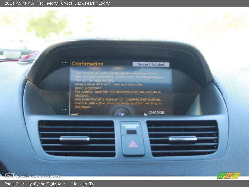 Crystal Black Pearl / Ebony 2011 Acura MDX Technology