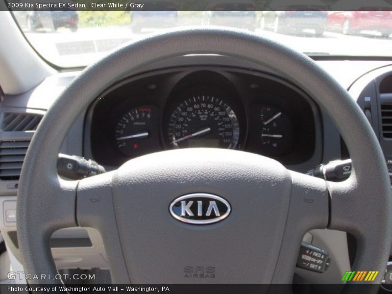 Clear White / Gray 2009 Kia Spectra EX Sedan