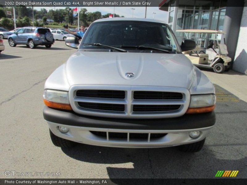 Bright Silver Metallic / Dark Slate Gray 2002 Dodge Dakota Sport Quad Cab 4x4