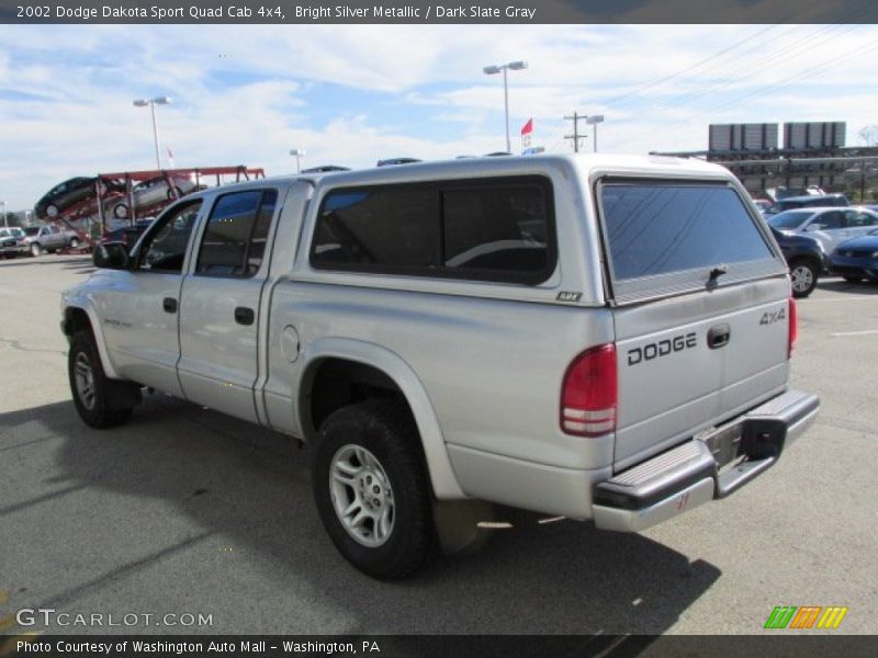 Bright Silver Metallic / Dark Slate Gray 2002 Dodge Dakota Sport Quad Cab 4x4