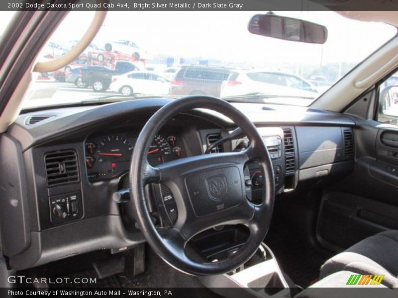Bright Silver Metallic / Dark Slate Gray 2002 Dodge Dakota Sport Quad Cab 4x4