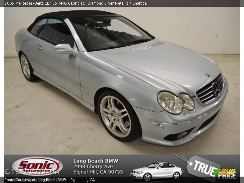 Diamond Silver Metallic / Charcoal 2005 Mercedes-Benz CLK 55 AMG Cabriolet