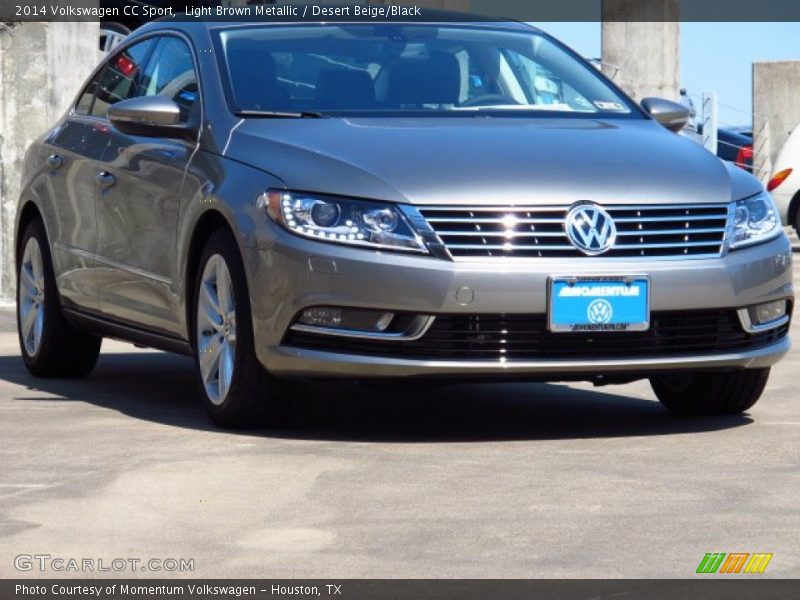 Light Brown Metallic / Desert Beige/Black 2014 Volkswagen CC Sport