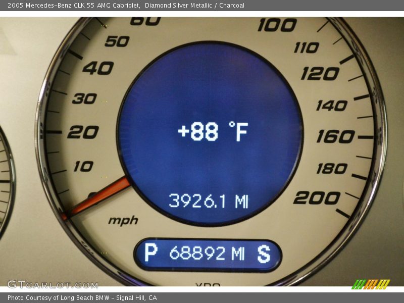 Diamond Silver Metallic / Charcoal 2005 Mercedes-Benz CLK 55 AMG Cabriolet