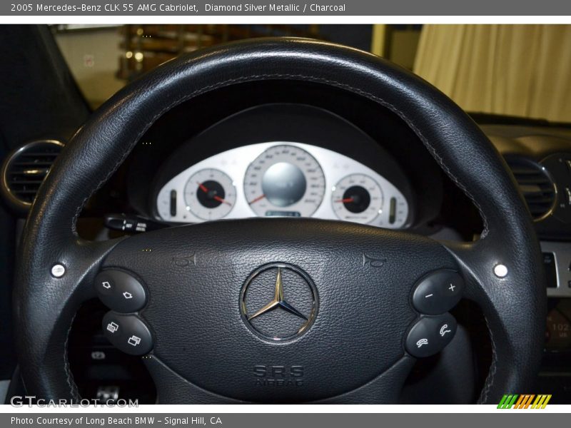 Diamond Silver Metallic / Charcoal 2005 Mercedes-Benz CLK 55 AMG Cabriolet