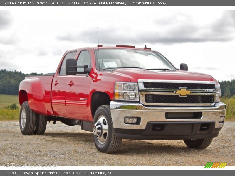 Front 3/4 View of 2014 Silverado 3500HD LTZ Crew Cab 4x4 Dual Rear Wheel