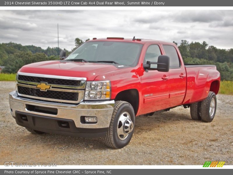 Front 3/4 View of 2014 Silverado 3500HD LTZ Crew Cab 4x4 Dual Rear Wheel
