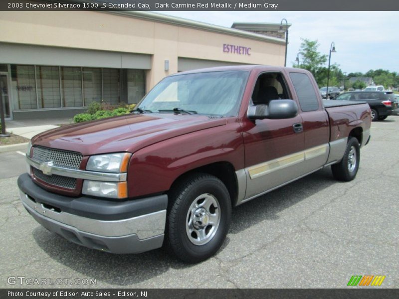 Dark Carmine Red Metallic / Medium Gray 2003 Chevrolet Silverado 1500 LS Extended Cab