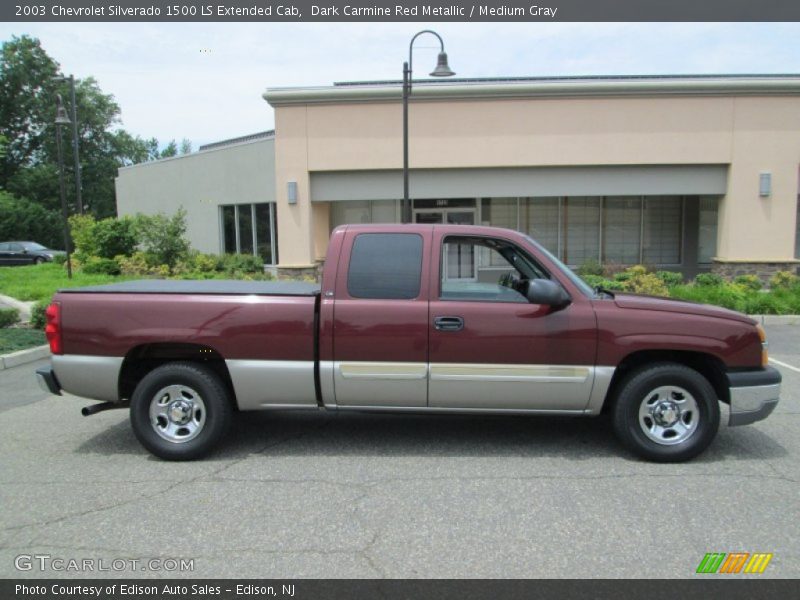 Dark Carmine Red Metallic / Medium Gray 2003 Chevrolet Silverado 1500 LS Extended Cab