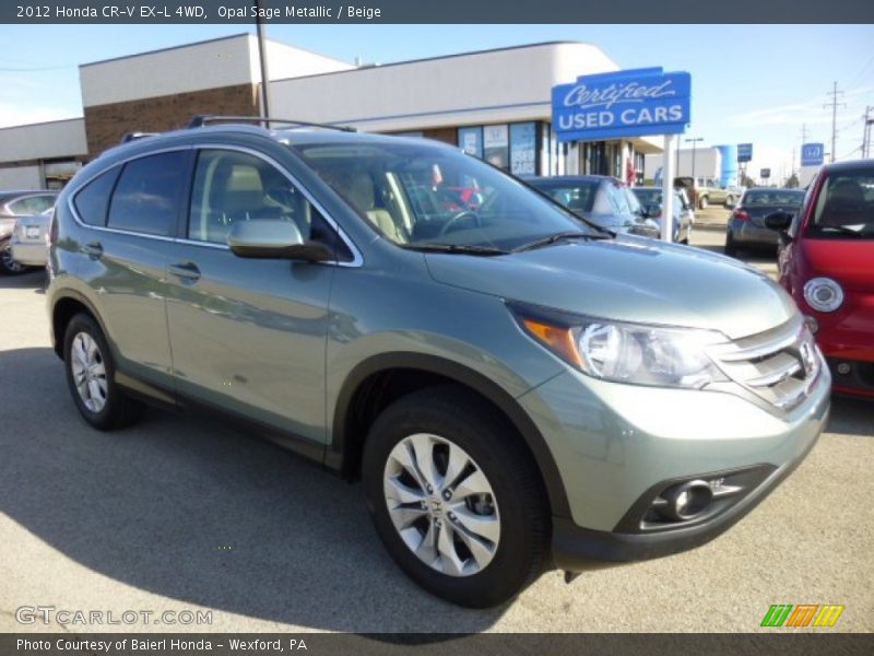 Opal Sage Metallic / Beige 2012 Honda CR-V EX-L 4WD